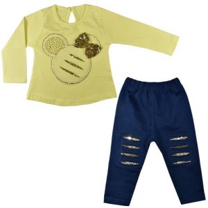 ست تی شرت و شلوار دخترانه نیروان کد 1643-3 - تصویر 1