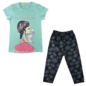 ست تیشرت و شلوار دخترانه نیروان کد 1714 -2 - تصویر 1