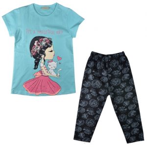 ست تیشرت و شلوار دخترانه نیروان کد 1714 -1 - تصویر 1